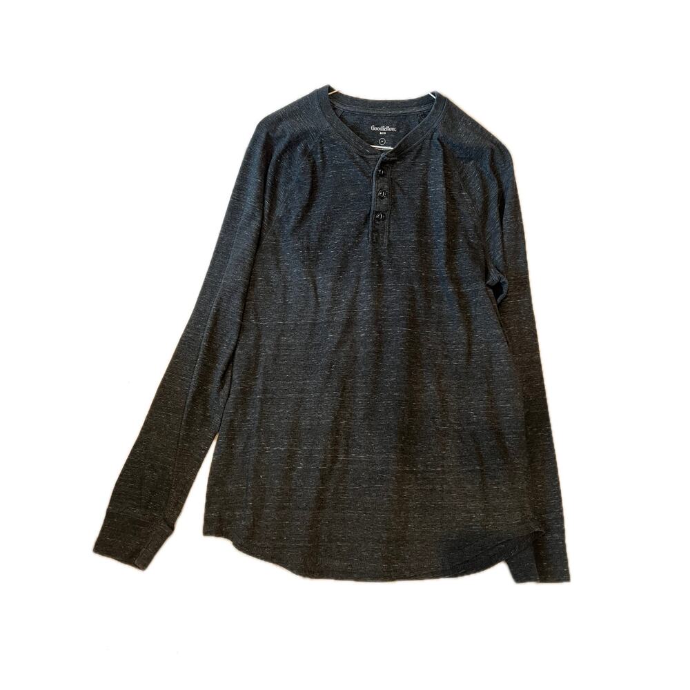 Goodfellow & Co Thermal Henley Charcoal Gray Mens M